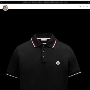 MONCLER Logo POLO Mens Black Size Large